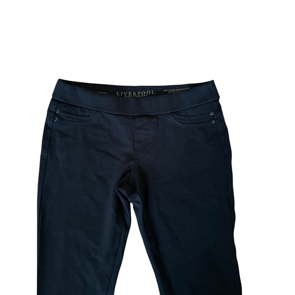 Women M Liverpool Jeans Company Stitch Fix Black Pull-On Stretchy Pants Ponte - Picture 2 of 7